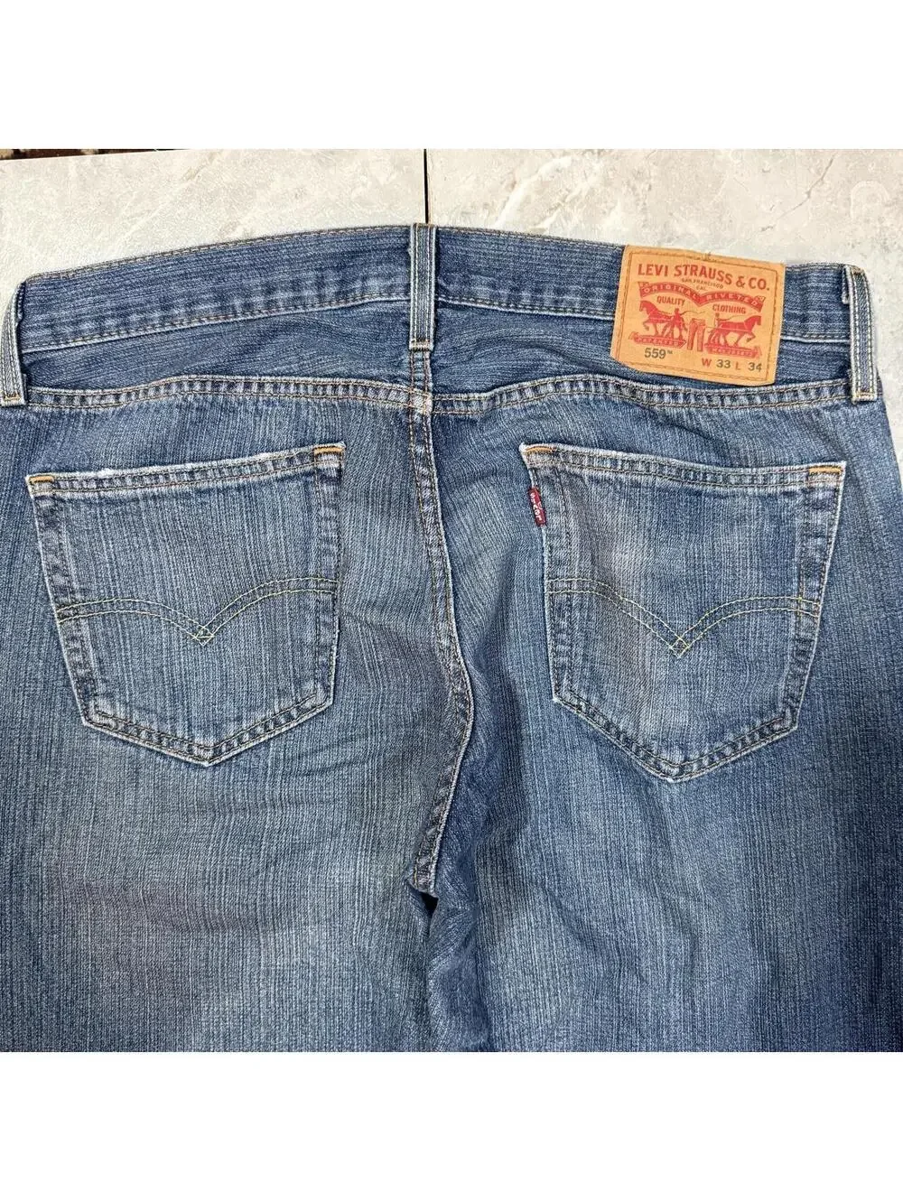 Levi’s 559 Relaxed Straight Jeans W33 L34 Medium Wash Denim